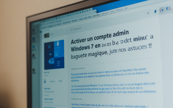 Activer un compte admin Windows 7 en 2025 : pas de baguette magique, juste nos astuces !